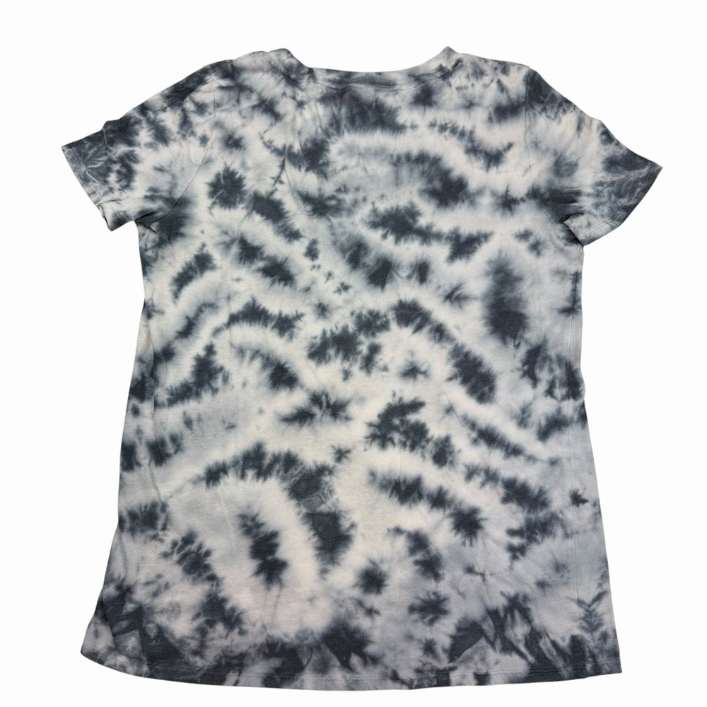 Victoria's Secret PINK Tie Dye Blue And White Tee Embroidered Dog Logo Medium - Picture 2 of 6